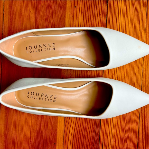Journee Collection Shoes White Kitten Heel Poshmark